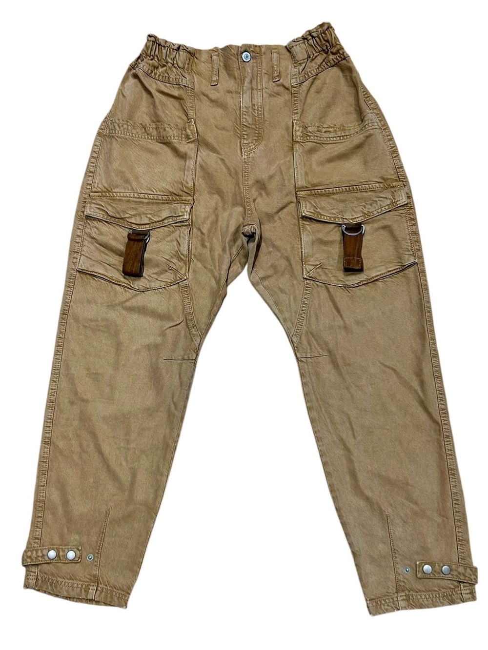 We the Free People Sz S Tan Beige Cargo Utility Pants。